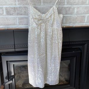 Anthropologie - Beautiful Champagne Gold Sequin Shift Mini Dress/Tunic